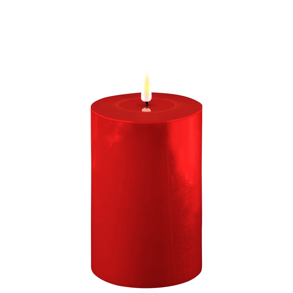 LED Stumpenkerze Real Flame rot