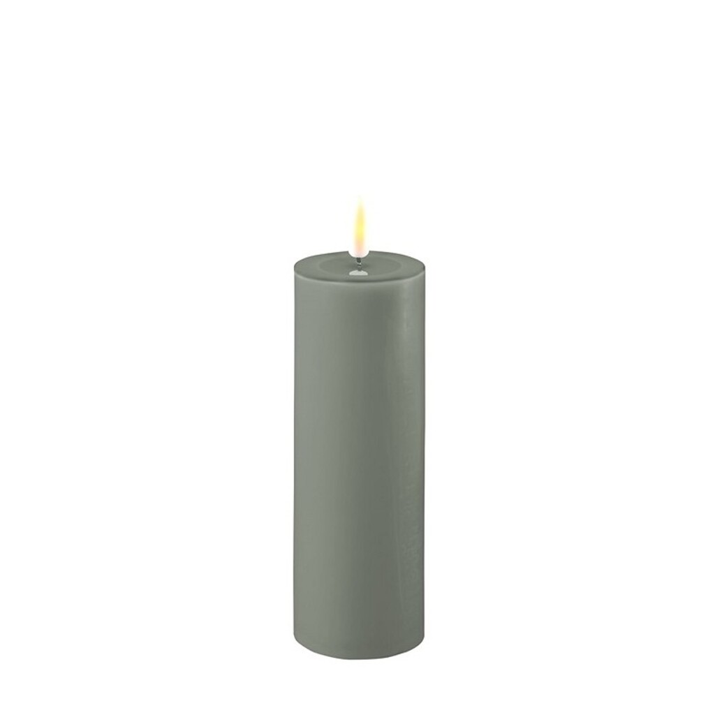 LED Stumpenkerze Real Flame salbei green
