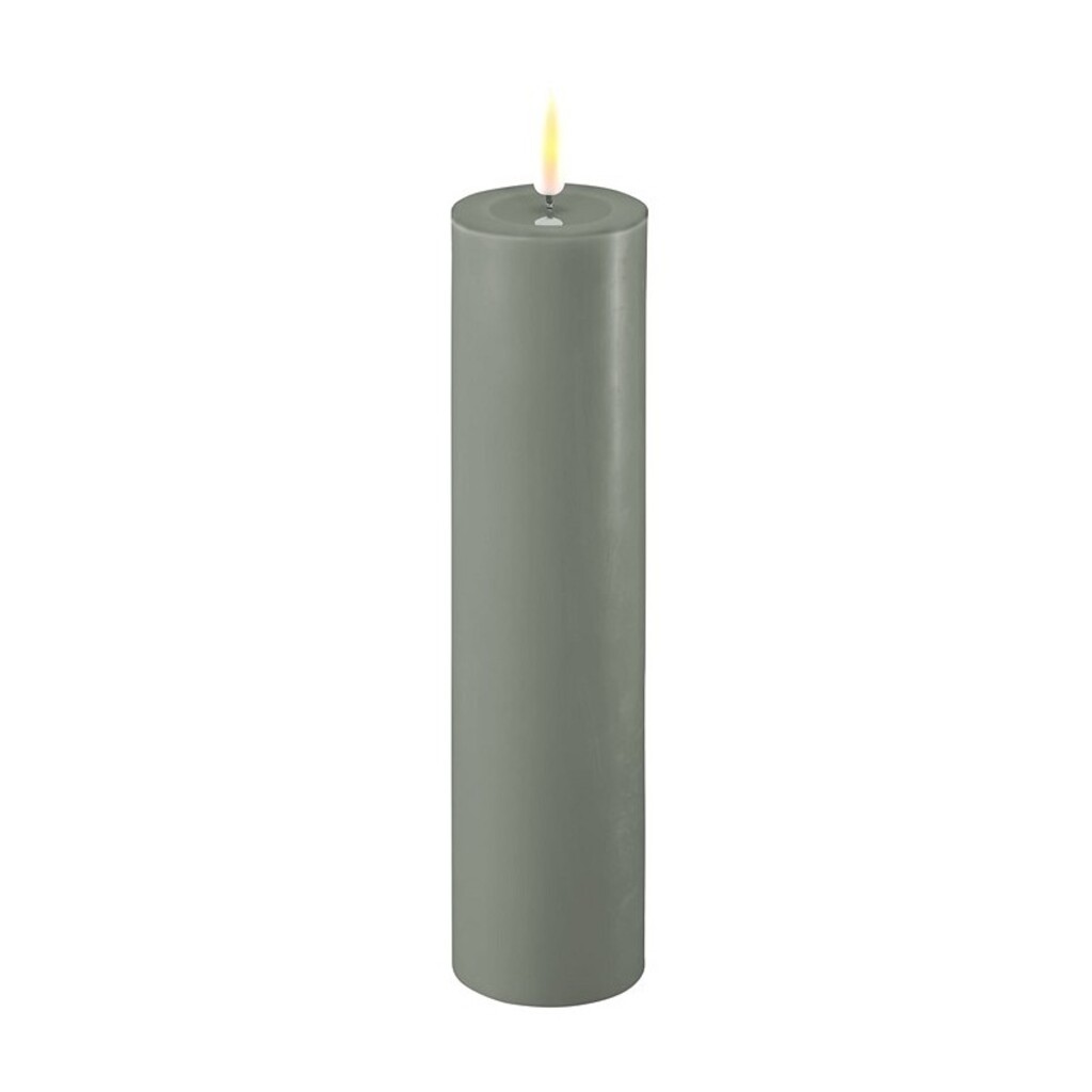 LED Stumpenkerze Real Flame salbei green