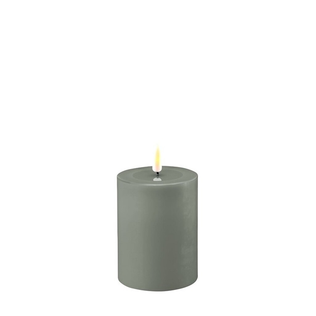 LED Stumpenkerze Real Flame salbei green