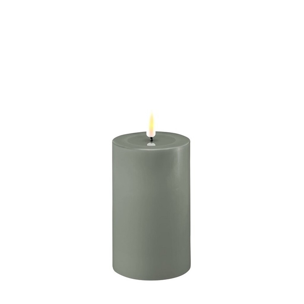 LED Stumpenkerze Real Flame salbei green