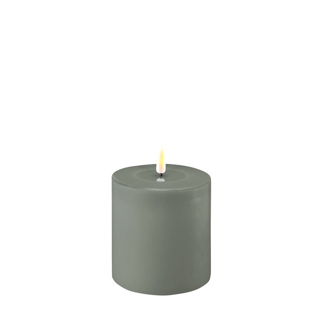 LED Stumpenkerze Real Flame salbei green