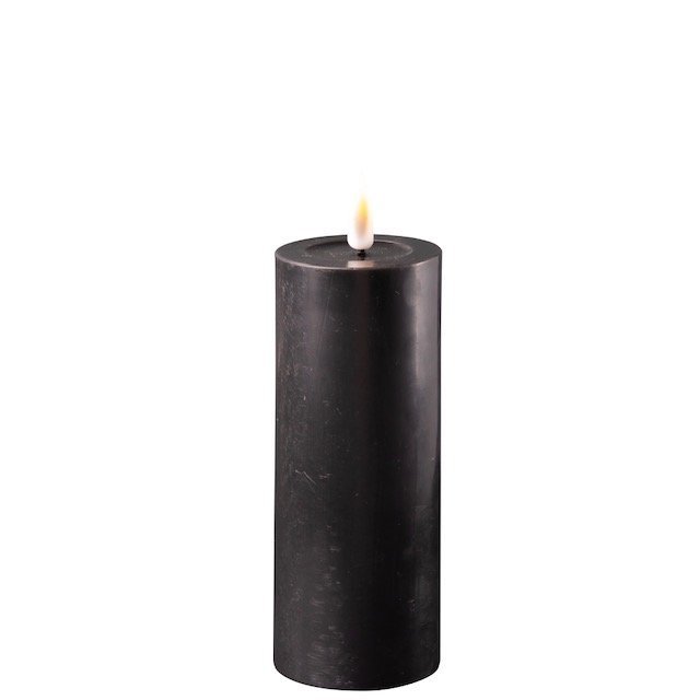 LED Stumpenkerze Real Flame schwarz