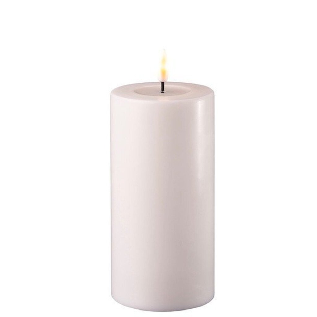 Deluxe Homeart LED Stumpenkerze Real Flame weiß online kaufen bei SKANDEKO