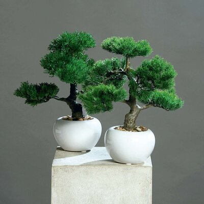 Künstlicher Bonsai im weißen Keramik Topf