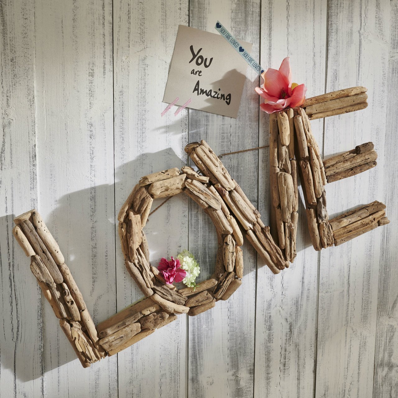 Faktorei Unikat Wand-Dekoration Love Teakholz online kaufen bei SKANDEKO