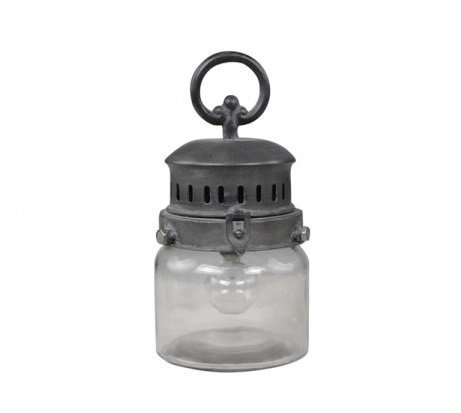 Chic Antique Französische Stalllaterne inkl. Birne und Timer