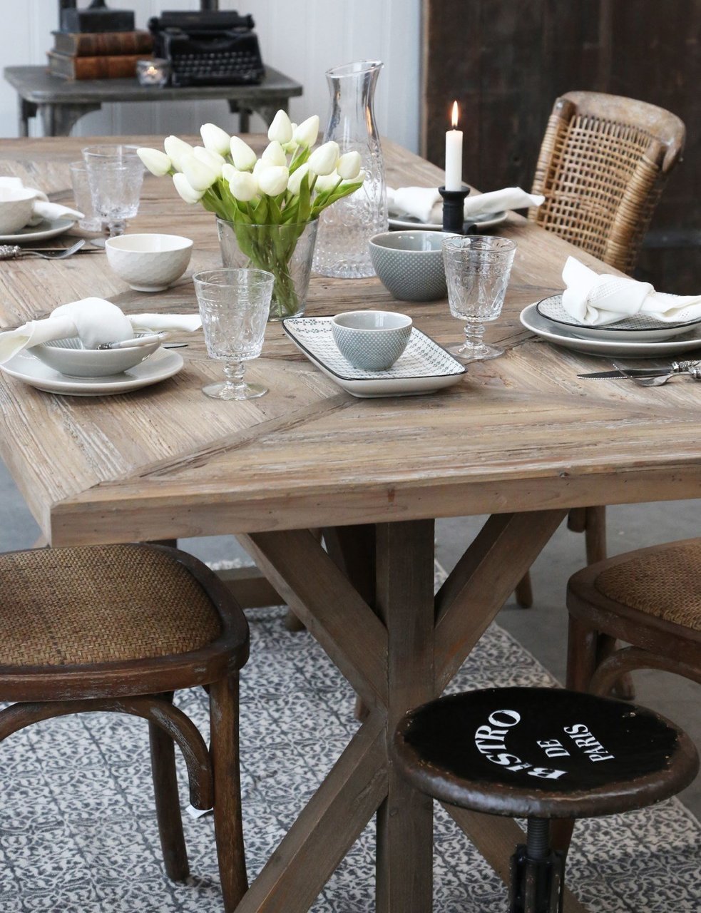 Chic Antique Französischer Esstisch in Recyclingholz online kaufen bei SKANDEKO (Ansicht 2)