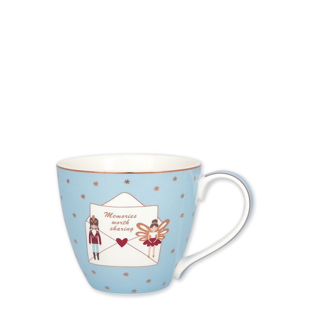 GreenGate Mug Xmas Letter pale blue online kaufen bei SKANDEKO