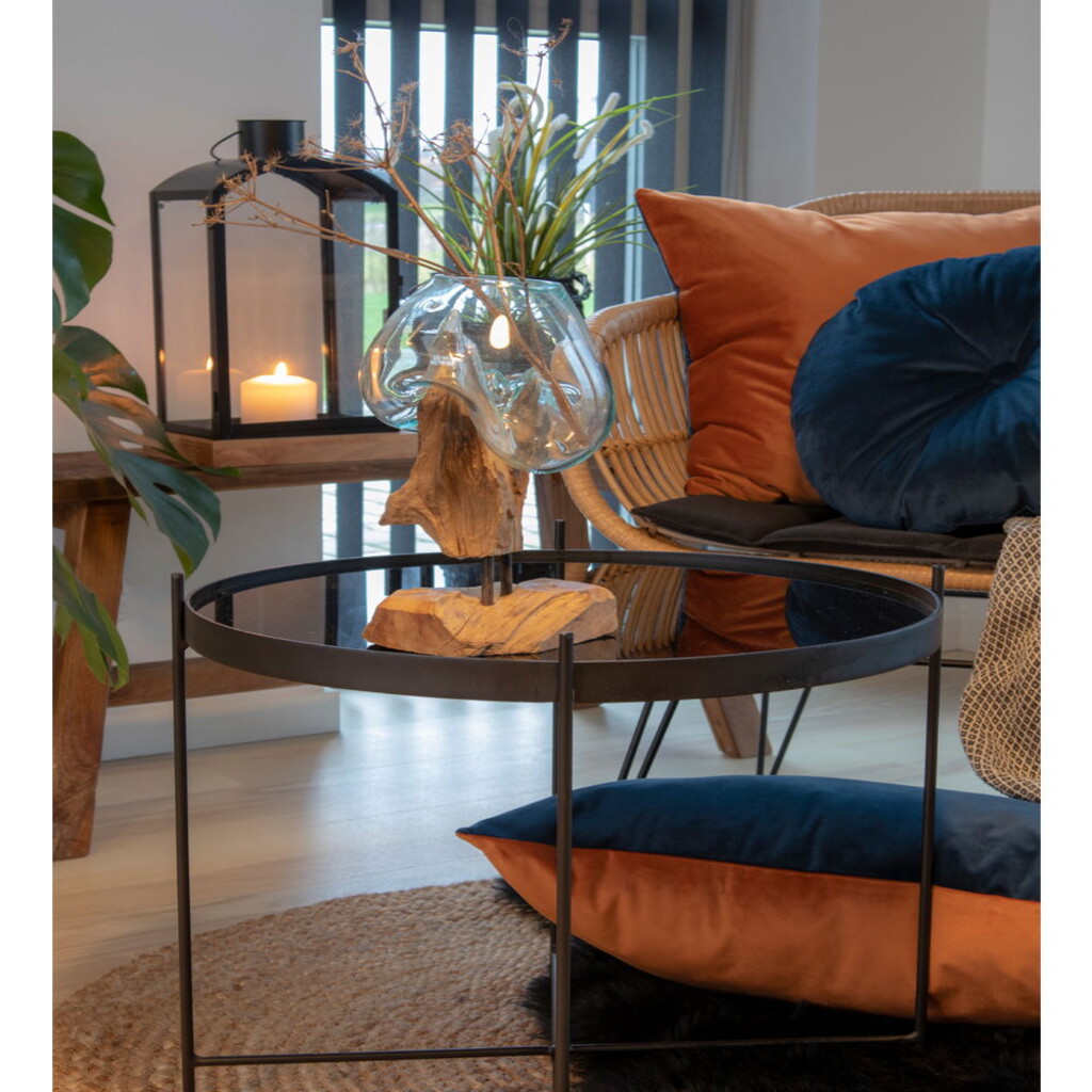 House Nordic San Marino Waterdrop Glasschale auf Teakholz Ständer online kaufen bei SKANDEKO (Ansicht 2)