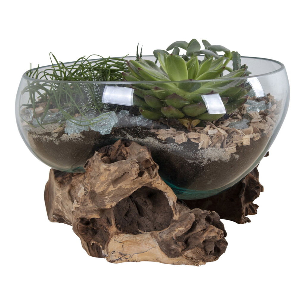 House Nordic San Marino Waterdrop Teakholz Wurzel mit Glasschale 2 online kaufen bei SKANDEKO (Ansicht 2)