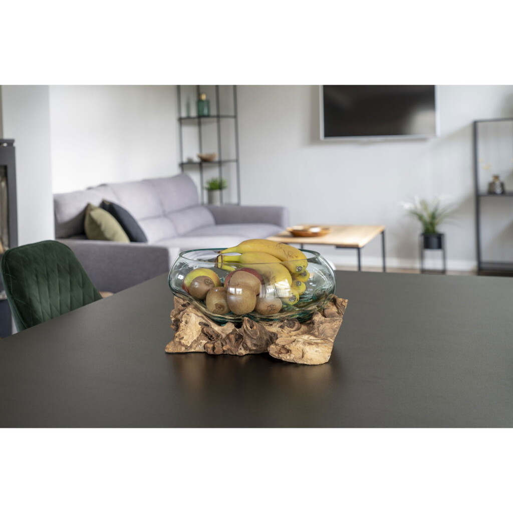 San Marino Waterdrop Teakholz Wurzel mit Glasschale 2