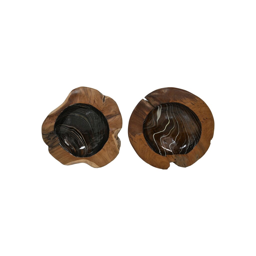 Obstschale Teakholz mit Epoxy
