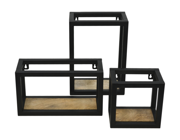 HSM Collection Wandregal Levels aus Mangoholz und Eisen online kaufen bei SKANDEKO