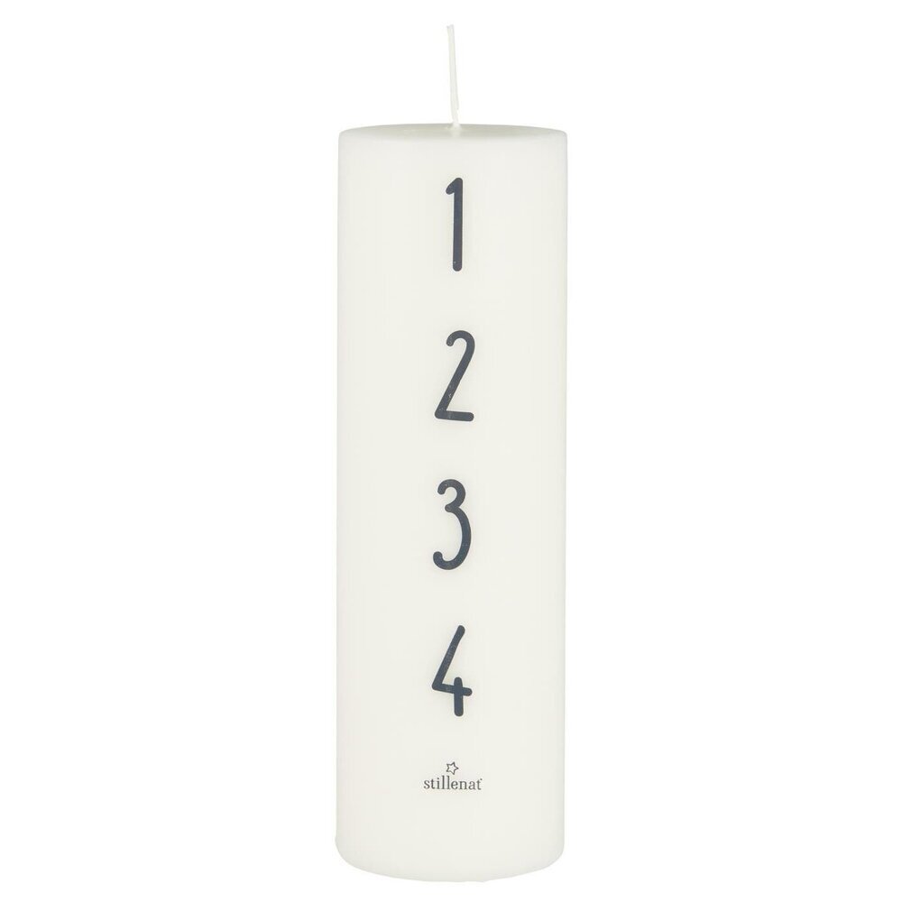 Adventkerze 1-4 weiß mit Zahlen