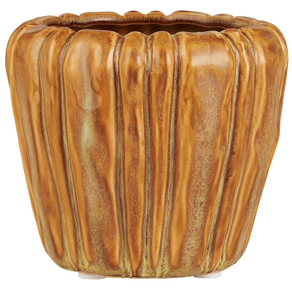 Blumentopf mit Rillen Keramik