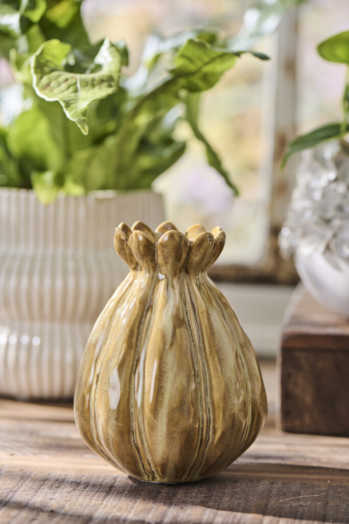 IB Laursen Blumenvase mit unregelmäßigen Rillen clay online kaufen bei SKANDEKO (Ansicht 2)