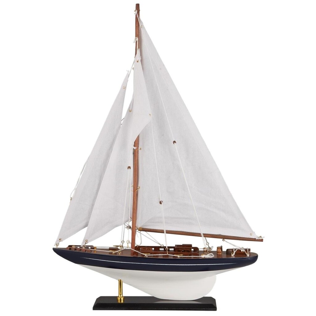 Deko Segelschiff mit leinenfarbigen Segeln
