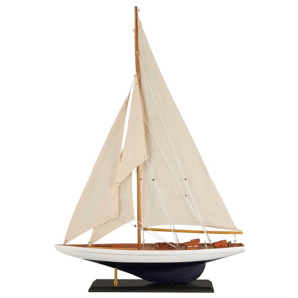 Deko Segelschiff mit leinenfarbigen Segeln