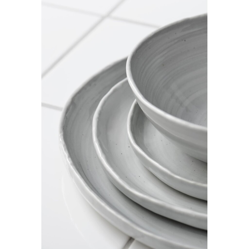 Frühstücksteller Grey Waves aus Steingut