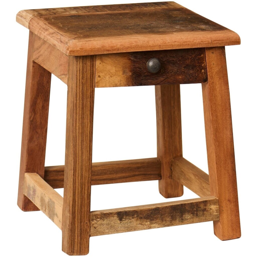 IB Laursen Mini-Hocker Unika mit Schublade aus Altholz online kaufen bei SKANDEKO