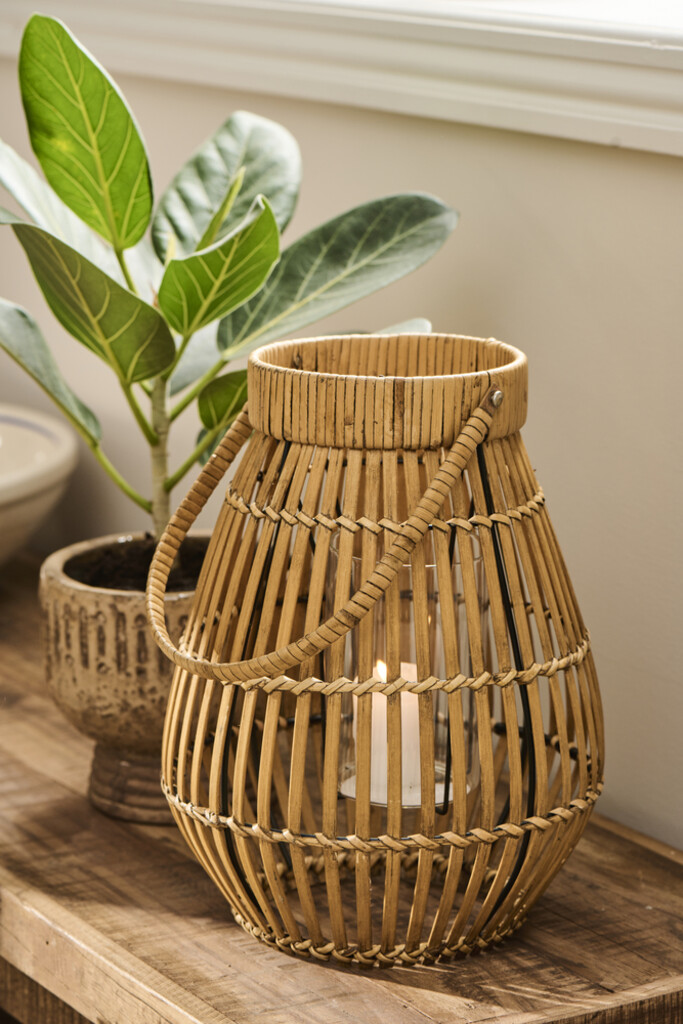 IB Laursen Hurricane mit Glaseinsatz und Henkel, Rattan online kaufen bei SKANDEKO (Ansicht 2)