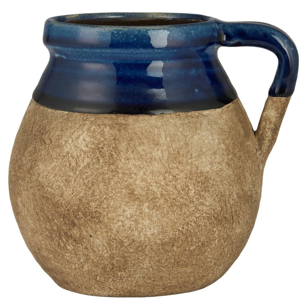 Keramik Vase mit Henkel naturfarbig Avignon