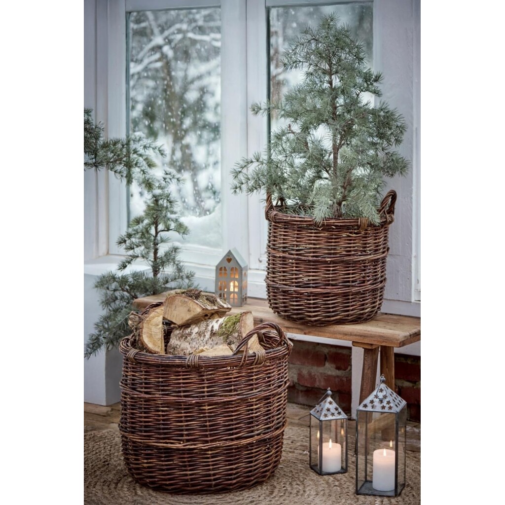 Weidenkorb-Set mit Henkeln, 2-teilig