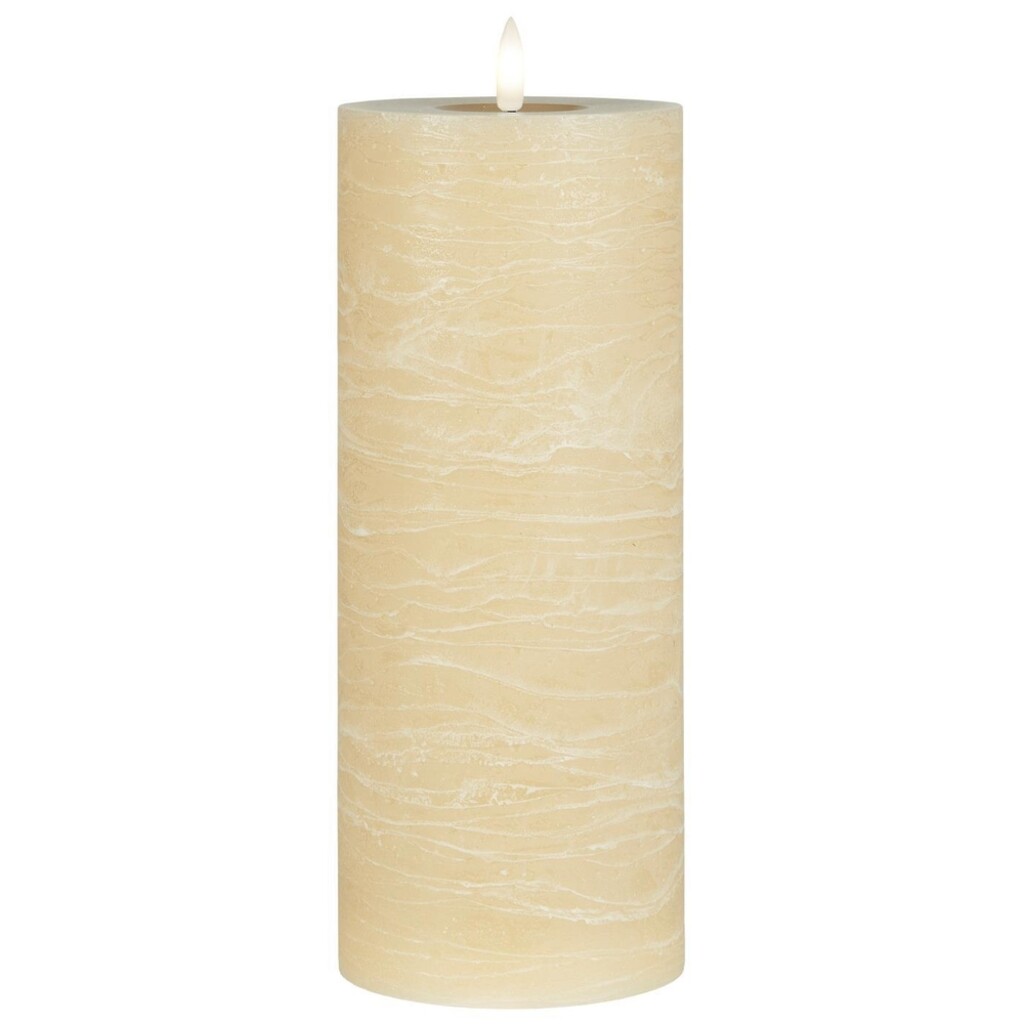 LED-Stumpenkerze mit warmer Flamme
