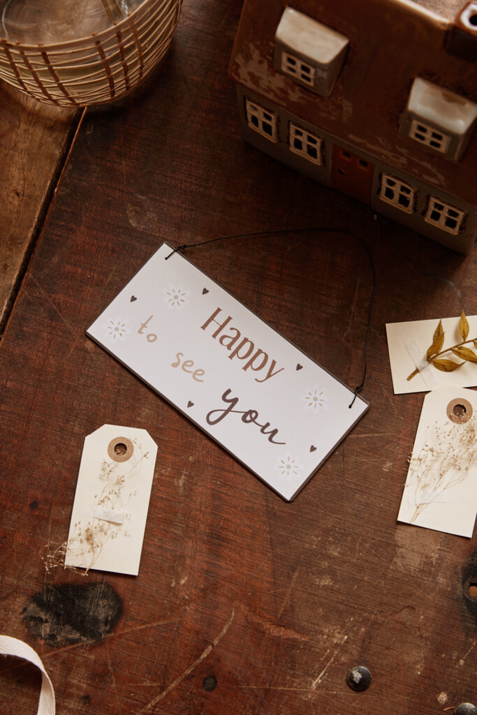 IB Laursen Metallschild Happy to see you online kaufen bei SKANDEKO (Ansicht 2)