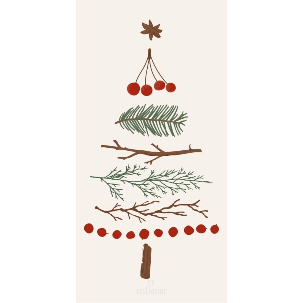 IB Laursen Papier Serviette 10x20 cm Tannenbaum der Natur online kaufen bei SKANDEKO