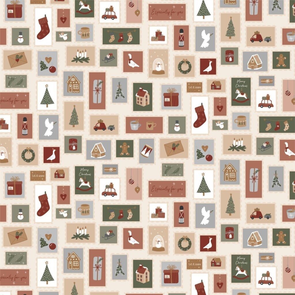 IB Laursen Papier Serviette 20x20 cm Weihnachtsbriefmarken 50er online kaufen bei SKANDEKO