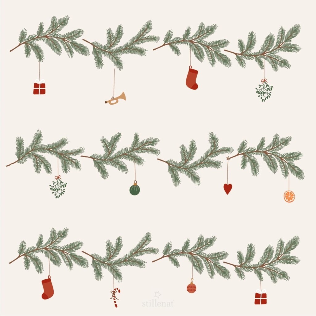 IB Laursen Papier Serviette 20x20 cm Weihnachtsgirlanden 50er online kaufen bei SKANDEKO
