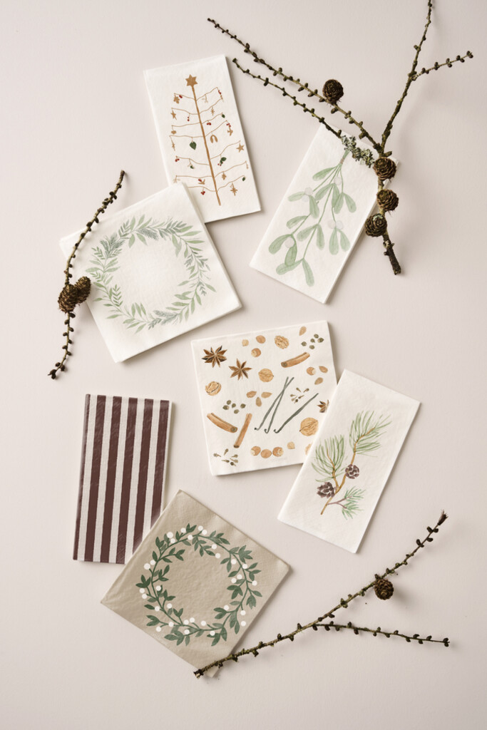 IB Laursen Papier Servietten 16,5x16,5 cm Schneebeerenkranz 20er online kaufen bei SKANDEKO (Ansicht 2)