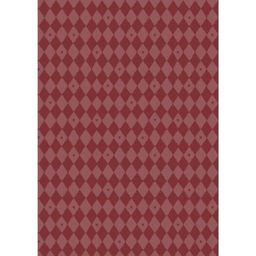 IB Laursen Geschenkpapier Harlekin mit Herzen Rot / Desert Rose online kaufen bei SKANDEKO
