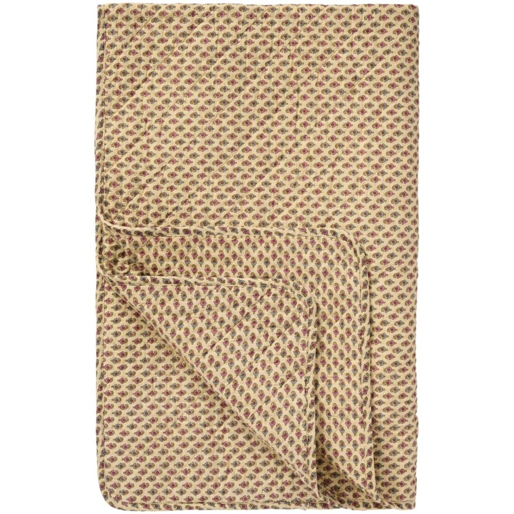 IB Laursen Quilt Blockmuster Beige – Hygge Tagesdecke online kaufen bei SKANDEKO