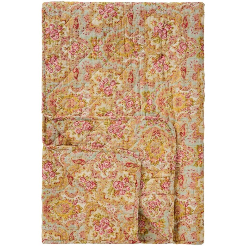 IB Laursen Quilt Dusty Blue mit Paisley & Blumenmuster online kaufen bei SKANDEKO