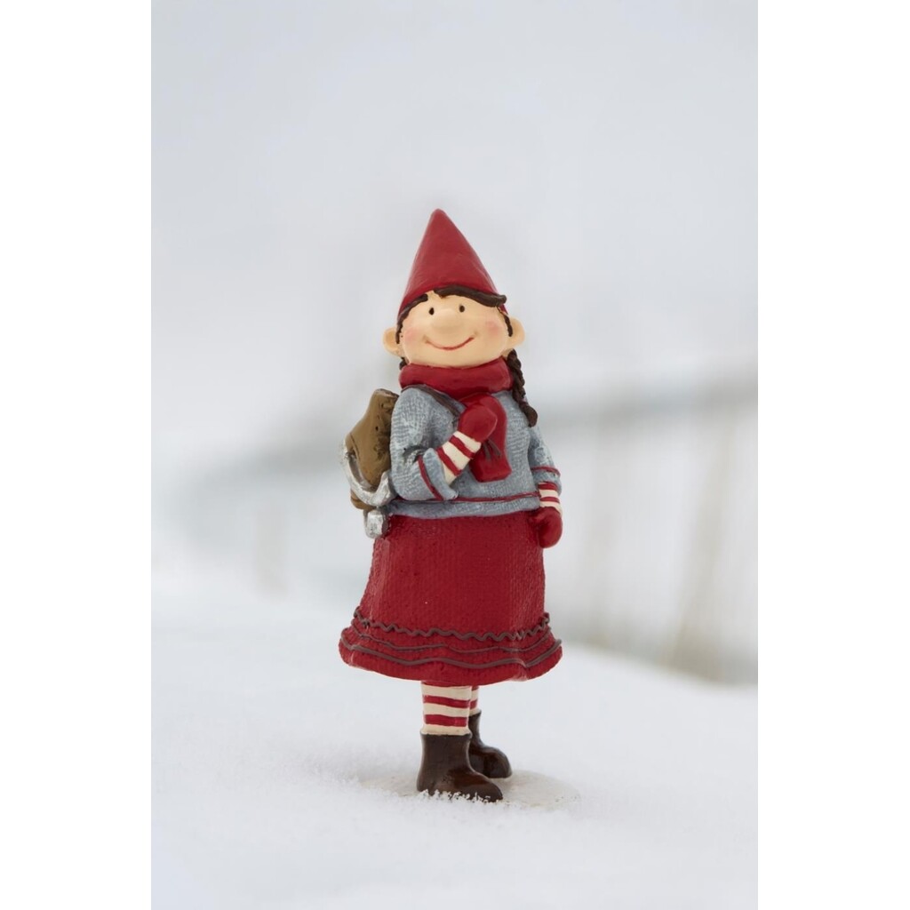 Ribenisserne Wichtel-Figur Dagny mit Schlittschuhen