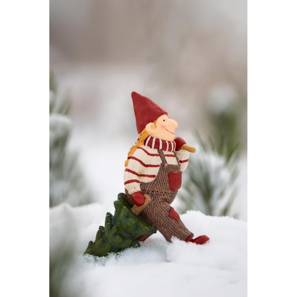 Ribenisserne Wichtel-Figur Freja mit Weihnachtsbaum