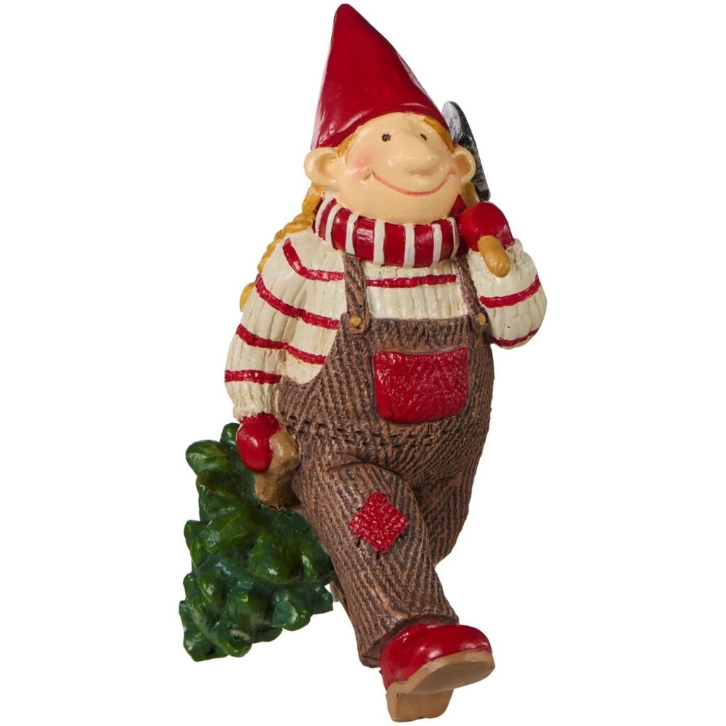 IB Laursen Ribenisserne Wichtel-Figur Freja mit Weihnachtsbaum online kaufen bei SKANDEKO
