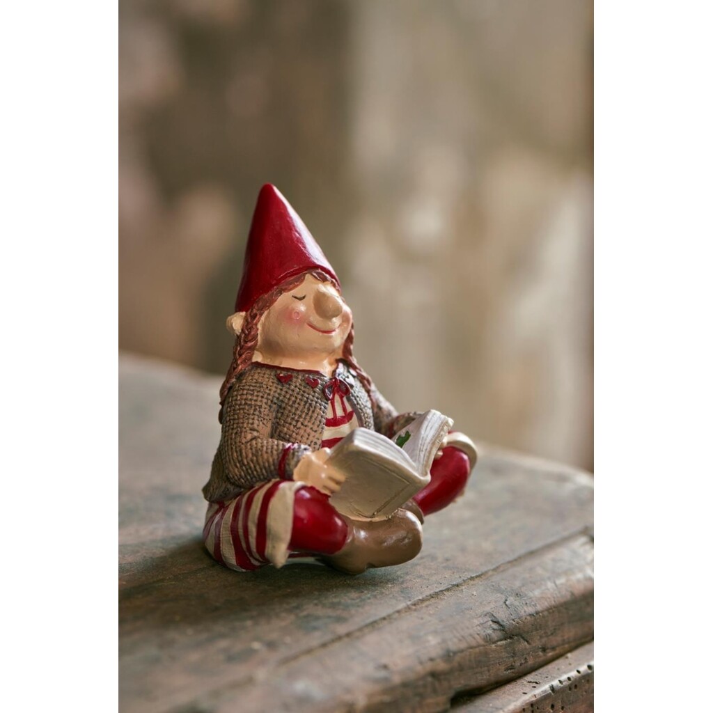Ribenisserne Wichtel-Figur Signe mit Weihnachtsbuch