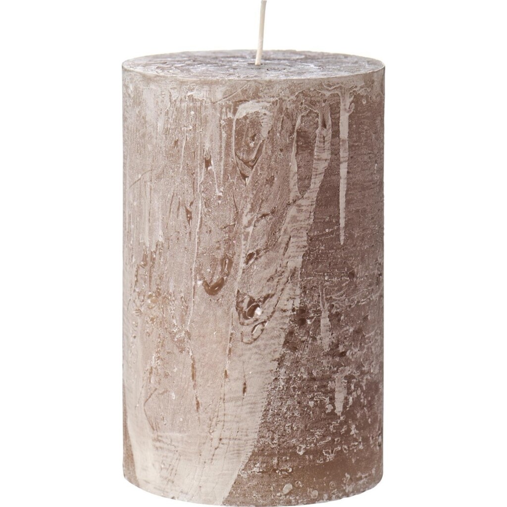 Rustikale Stumpenkerze mit Textur Ø 9,6 cm