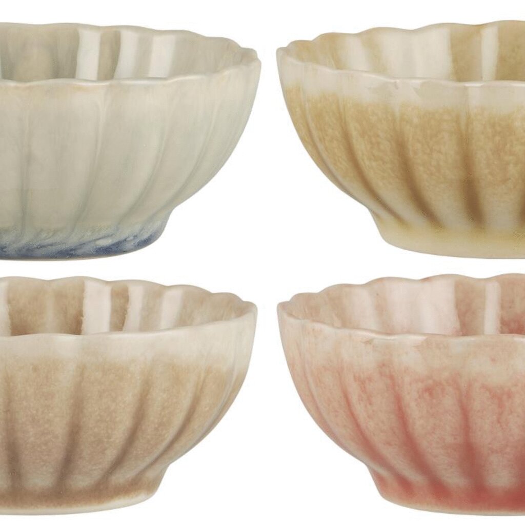 Steingut Schale Blumenförmig 4er Set