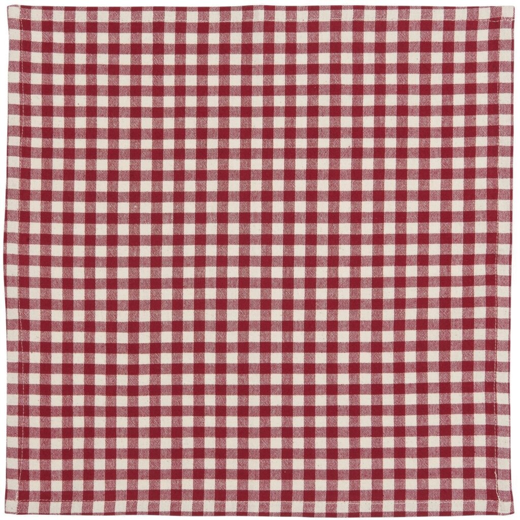 Stoffserviette mit naturfarbigen Karos