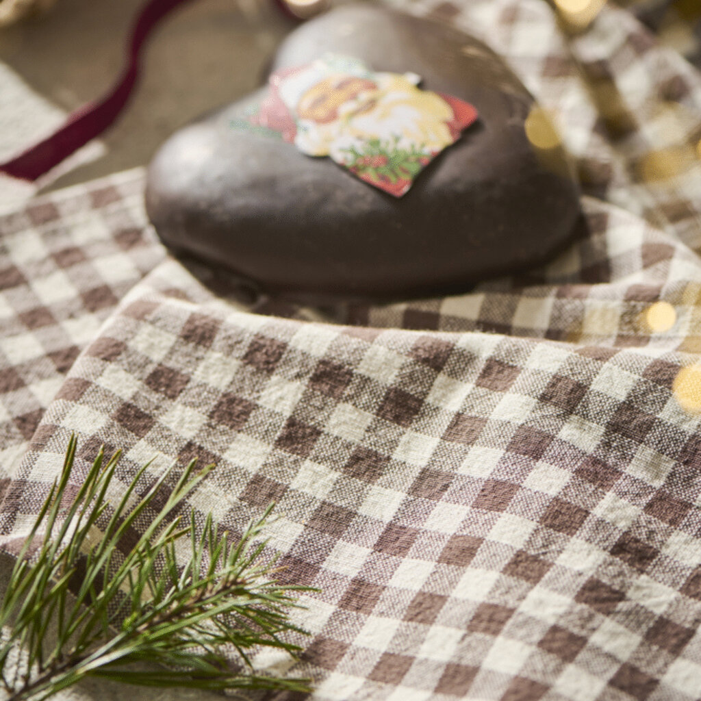 IB Laursen Stoffserviette mit naturfarbigen Karos online kaufen bei SKANDEKO (Ansicht 2)