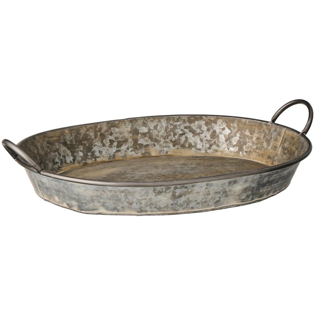 Ovales Metalltablett Urban Garden mit Henkeln