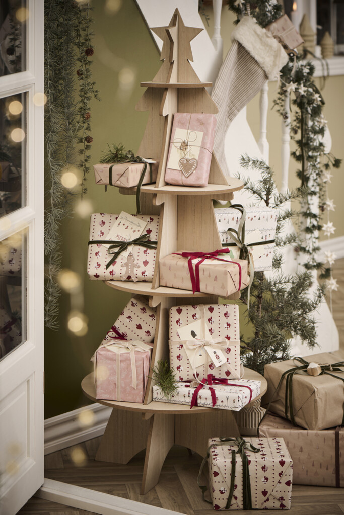 IB Laursen Tannenbaum Display mit 4 Ablagen aus Holz online kaufen bei SKANDEKO (Ansicht 2)
