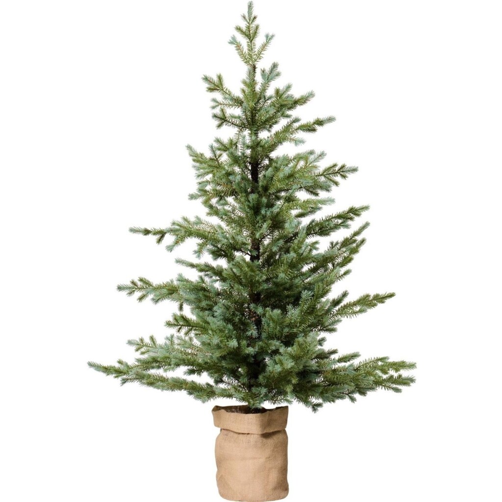 Tannenbaum künstlich mit Jutesack