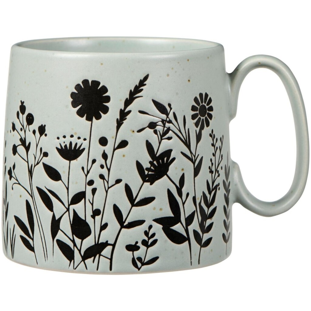IB Laursen Tasse mit Henkel mit Blumensilhouetten