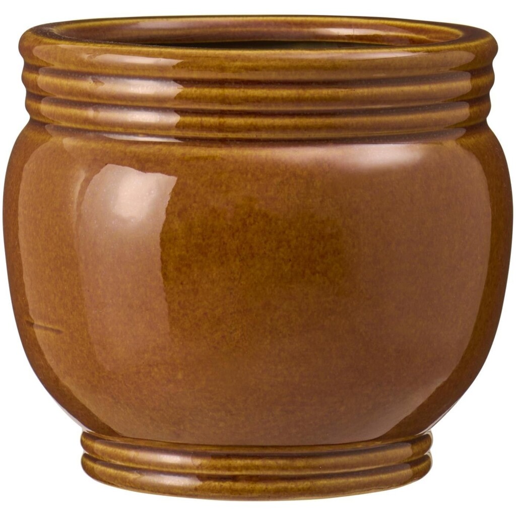 IB Laursen Keramik-Blumentopf mit Rillen Braun Ø 12,5 cm online kaufen bei SKANDEKO
